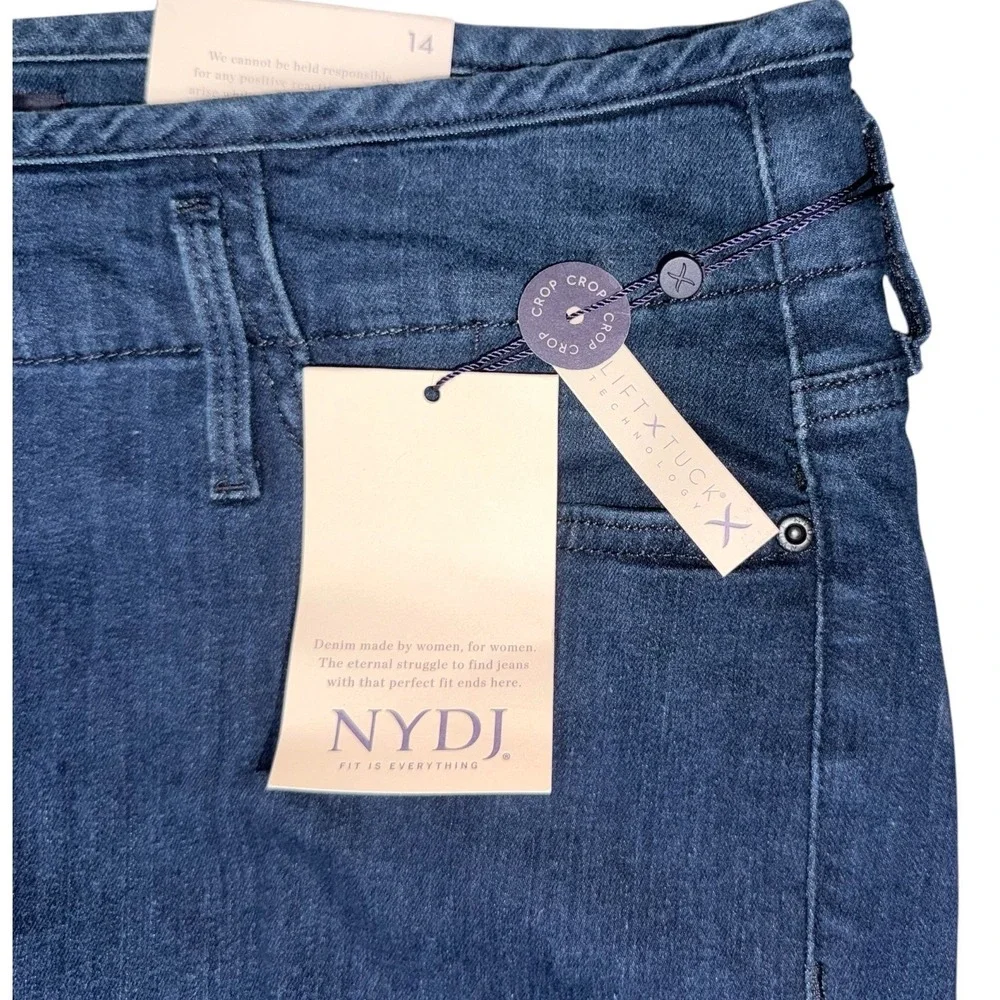 NYDJ Womens Size 14 Blue Chloe Capri Hollywood Jeans Mystique‎ NWT